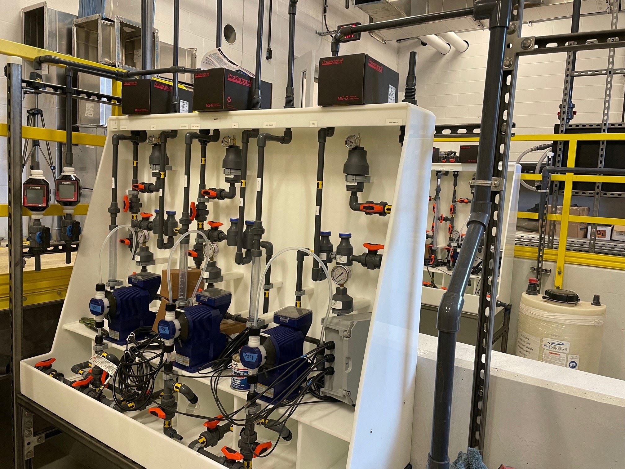 Installation of the Chemical Feed Pump Skids